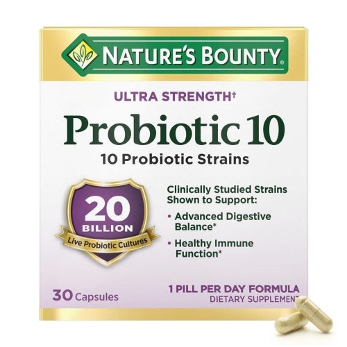 Nature's Bounty Ultra Strength Probiotic 10 Digestive Health Capsules, 30 CT