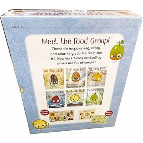 The Food Group The Bad Seed Series 6 Hardcover Books Box Gift Set Collection By Jory John(The Bad Seed, The Good Egg, The Cool Bean, The Couch Potato The Smart Cookie & The Sour Grape 6 Books + includes a 2-Sided Poster [Hardcover]