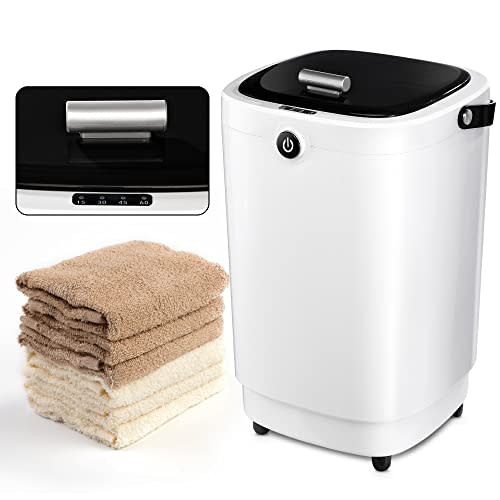 AZOUTDOOR Large Towel Warmer for Bathroom,Luxury Portable Bucket Towel Warmer Fits Up to Two 70"X80" Oversized Towels with Timing Auto Shut Off,Black