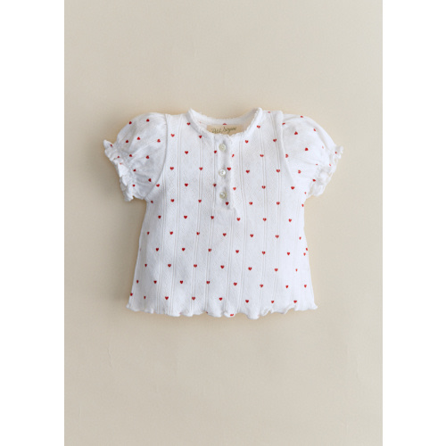 Simone T-Shirt - Red Heart Print
