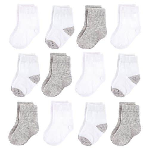 Hudson Baby baby-girls Cotton Rich Newborn and Terry Socks