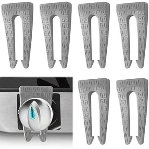 6 Pack Gas Stove Knob Locks, Silicone Oven Knob Safety Covers Baby Proof, Gas Stove Knob Covers for Baby and Pets Safety (Grey)