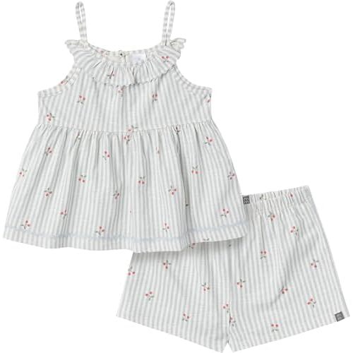 Modern Moments by Gerber Baby Girls 2-piece Ruffle Top and Short Set With Ric-rac