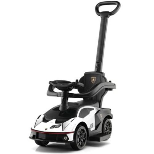 Costway 3-in-1 Licensed Lamborghini Ride on Push Car Stroller Sliding Car w/ Sound White\Green\Pink