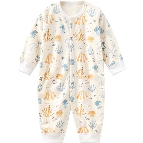 Newborn Baby Boy Girl Organic Cotton Bodysuit Long Sleeve Jumpsuit 3-Pack Outfits Clothes,0-24Months - 6 Months - White20