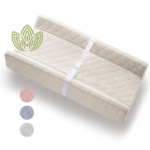 Organic Cotton Contoured Baby Changing Pad w/ Waterproof and Washable Cover