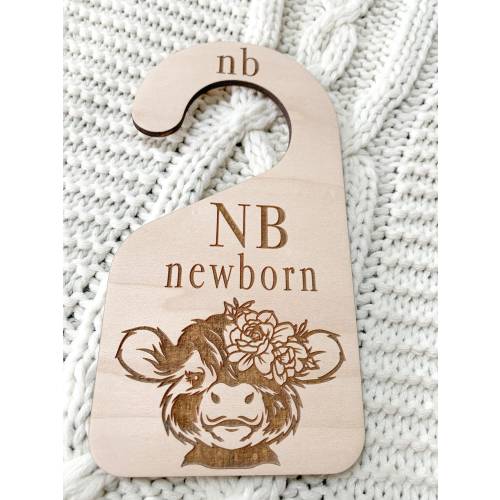 Highland Girl Cow Dividers for Nursery- Wood Baby Gift - Highland Cow Baby- Wooden Closet Dividers - Closet Organizer - Highland Cow Nursery