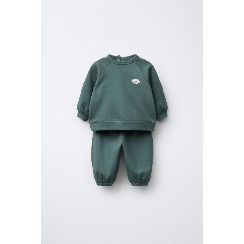 PRINT SWEATSHIRT AND JOGGER SET - Petrol blue | ZARA United States