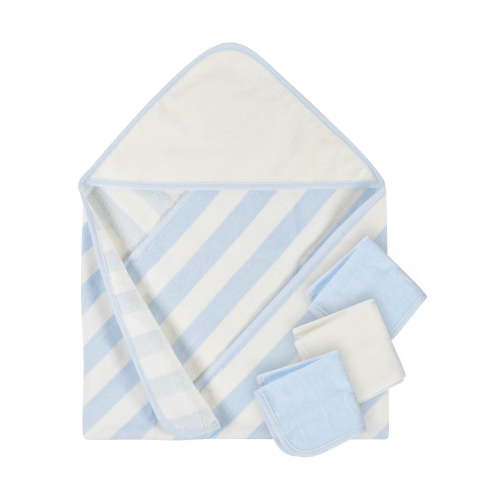 Gerber Baby Boy or Baby Girl Unisex Hooded Terry Velour Bath Towel & Washcloths Set, 4-Piece