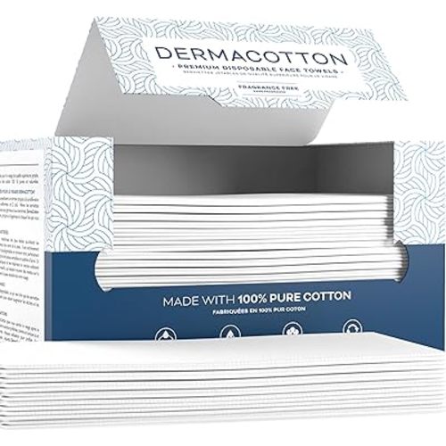 Lot de 80 serviettes jetables en pur coton, 100 % biodégradables, hypoallergéniques pour le lavage du visage et le démaquillage – Lingettes super douces pour le visage, peaux sensibles