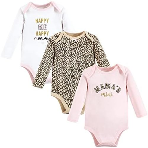 Hudson Baby Baby Girls' Cotton Long-sleeve Bodysuits 3-pack