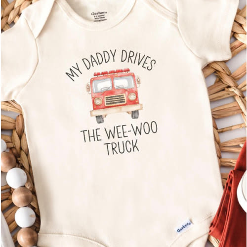 Firefighter Dad Baby Onesie - Etsy