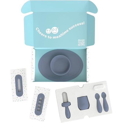 ezpz Kit 2: Learn to Eat and Drink (Indigo) - Start Solids + Baby-Led Weaning