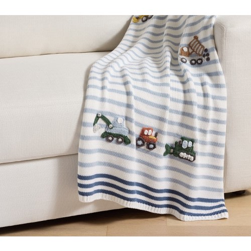 Construction Knit Kid Throw Blanket