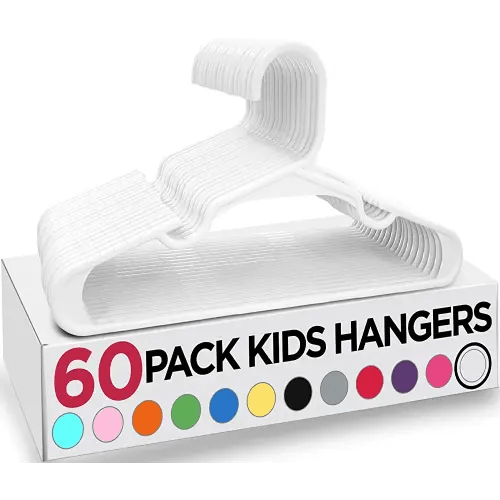 Utopia Home 60 Pack Kids Hangers - 11.5 Inch Plastic Baby Hangers for Closet - Childrens Hanger for Clothes & Infant Hanger for Closet (White)
