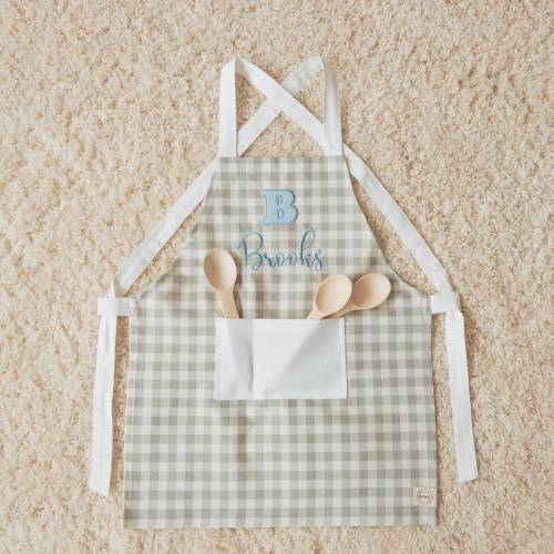 Personalized Checkered Apron For Toddlers Embroidered Aprons Baby And Kids Clothing Name Customized Aprons Christmas Gifts For Kids