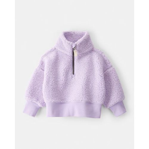 Baby Girl Quarter-Zip Pullover Sweatshirt - Purple - (12M)