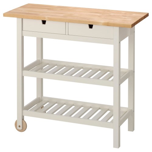 FÖRHÖJA Kitchen cart - birch/white 39 3/8x16 7/8 "