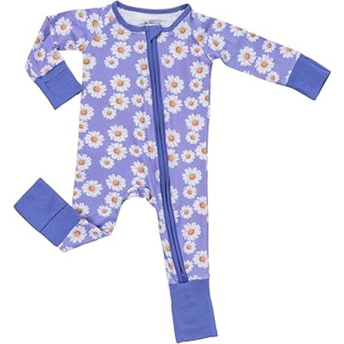 LollyBanks Baby Pajamas, Long Sleeve Baby Romper with 2-Way Zipper, 95% Viscose from Bamboo and 5% Spandex, Infant Sleepers