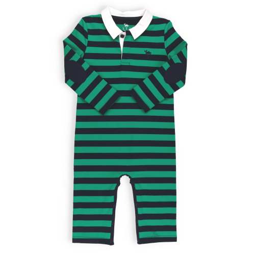 Navy And Green Rugby Romper