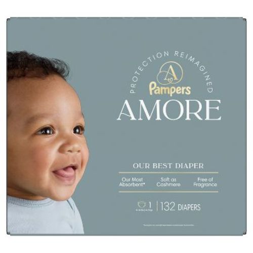 Amore by Pampers Diapers Large Pack - Size 1 - 132ct