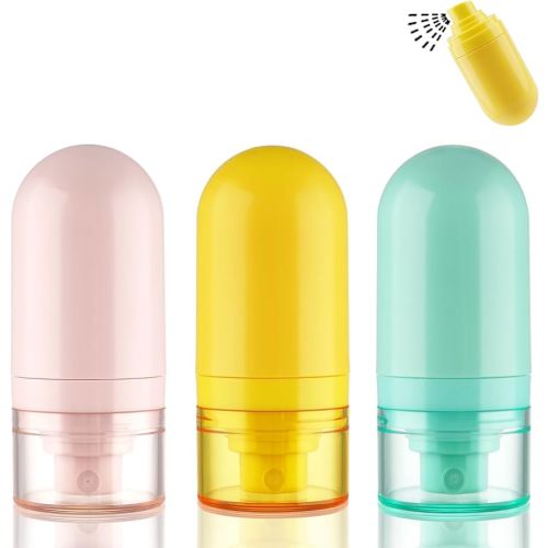 Cosywell Mini Fine Mist Spray Bottles TSA Approved 1oz/30ml 3 Pack Airless Spray Bottle Leak Proof Travel Spray Bottle Plastic Refillable Containers for Perfumes Skincare Water Cosmetics (3color)