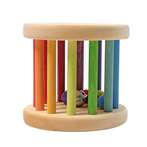 Wooden Rainbow Rolling Wheel