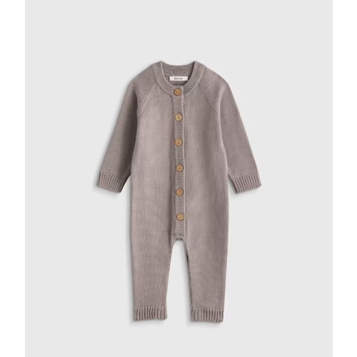 100% Organic Cotton Sweater Romper - Grey