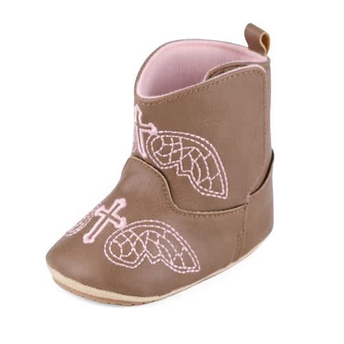ESTAMICO Baby Girls Embroidery Western Boots