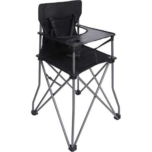 Portable Camping High Chair for Babies and Toddlers, Compact Folding Travel High Chair with 3-Point Harness & Built-in Tray, Lightweight for Picnic, Dining, Travel, Camping & Family Time