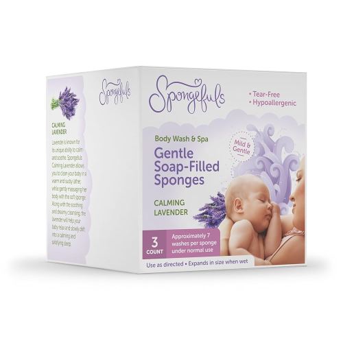 Gentle Baby Wash-Filled Sponge, 3-COUNT (Calming Lavender)