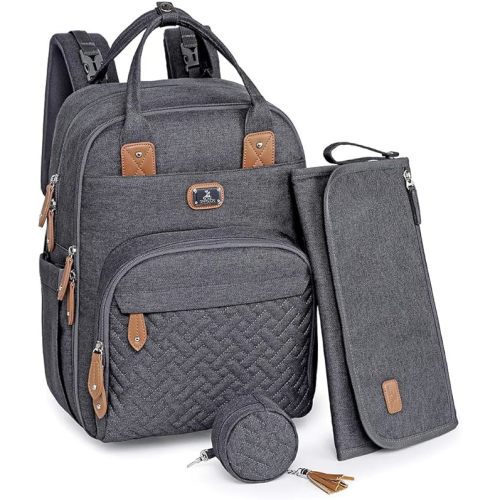 Dikaslon Diaper Bag Backpack with Portable Changing Pad, Baby Essentials