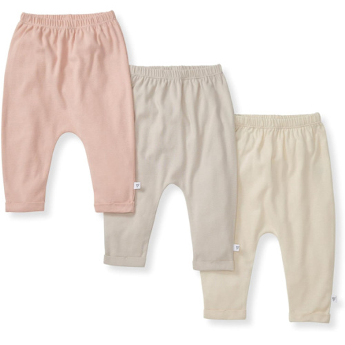 Burt's Bees Baby Unisex Knit Jogger Pants, 3-Pack Baby Sweatpants, 100% Organic Cotton Infant Bottoms