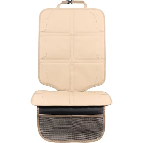 Car Seat Protector,Extra Thick Car Seat Covers Non-Slip Waterproof Mat Pad Leaving No Imprints Marks for Child Baby Pet Truck SUV Automobile (Beige-B)