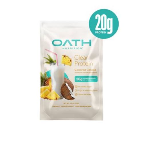 Oath Nutrition Single Serve Clear Protein Powder - Coconut Colada: Gluten-Free Whey Isolate