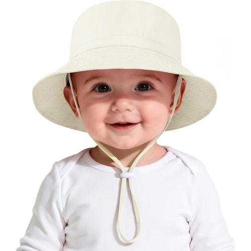 Zando UPF 50+ Baby Girl Boy Sun Hat Sun Protection Toddler Bucket Hat Newborn Adjustable Breathable Mesh Infant Beach Cap