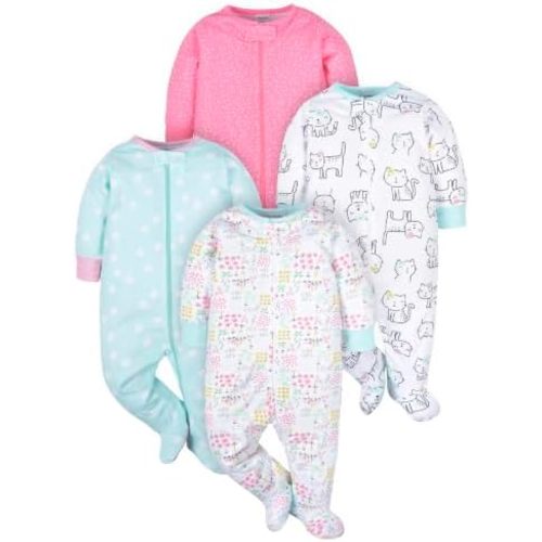 Onesies Brand Baby Girls' 4-pack Sleep 'N Play Footies Multi Pack