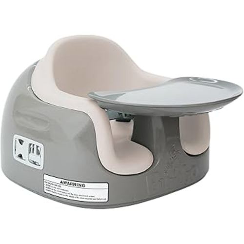 Bumbo 3-in-1 Multi-Seat for 6 to 36 Months, Travel Baby Feeding & Play Floor Seat, All-in-One Portable Booster with Tray & Toddler High Chair, Breige/White Sand