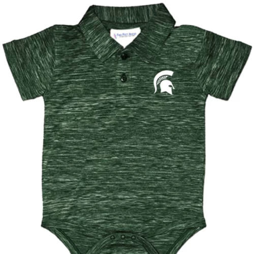 Michigan State Spartans GREEN Baby Space Dye Polo Romper - 10190891
