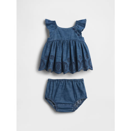 Baby Denim Eyelet Outfit Set | Gap