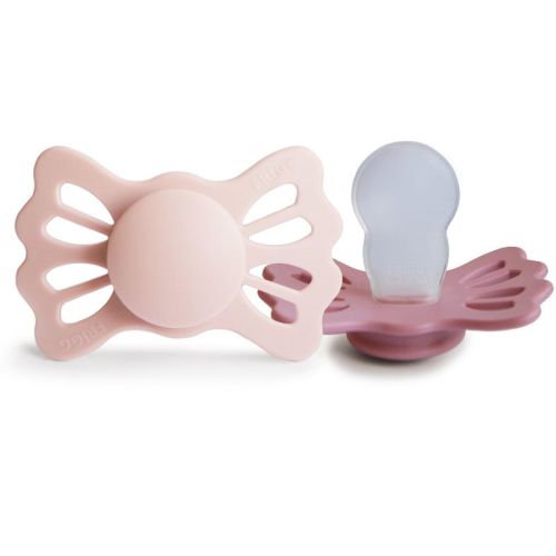 FRIGG Lucky Symmetrical Silicone Pacifier 2-Pack (6-18 Months) Blush/Cedar 6-18 months