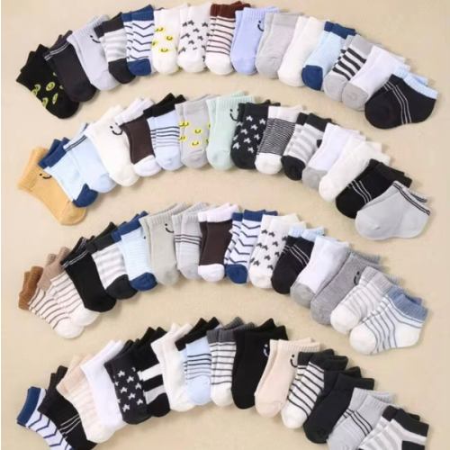 24 Pairs Soft Baby Socks, Striped & Star Pattern, Toddler Boys Socks, Assorted Printed Designs, Comfortable Breathable Stretchy Daily Socks, 0-36 Months, Suitable For Spring/Summer, Baby Socks, Toddler Boy Socks, Infant Socks, Ankle Socks, Printed Socks,