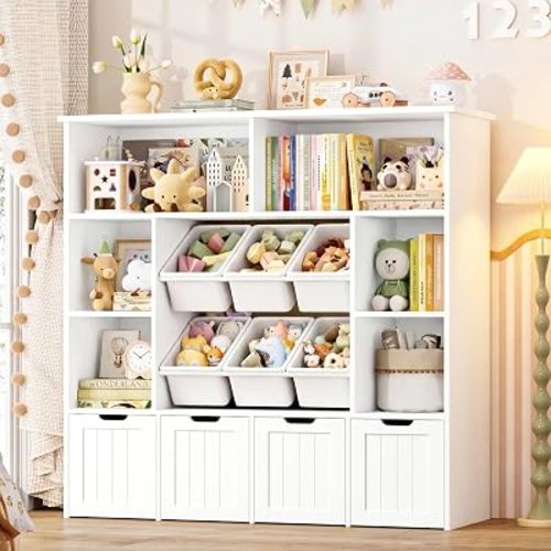 FINETONES Toy Storage Organizer with Movable Drawer Toy Organizer for Kids
