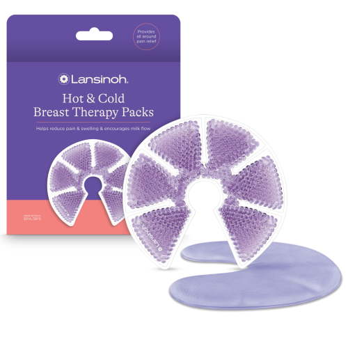 Lansinoh Hot & Cold Breast Therapy Packs with Covers, 2 Pack HSA/FSA Eligible