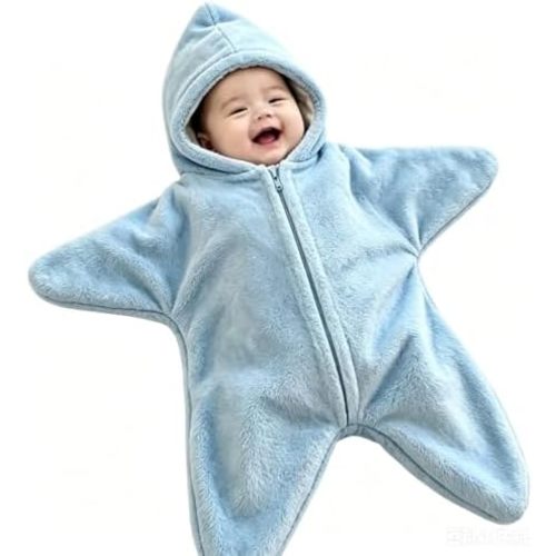 Baby Starfish Onesie Halloween Zipper Hooded Star Suit Newborn Outfit