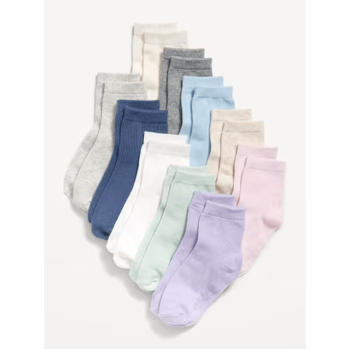 Unisex 10-Pack Ankle Socks for Toddler & Baby