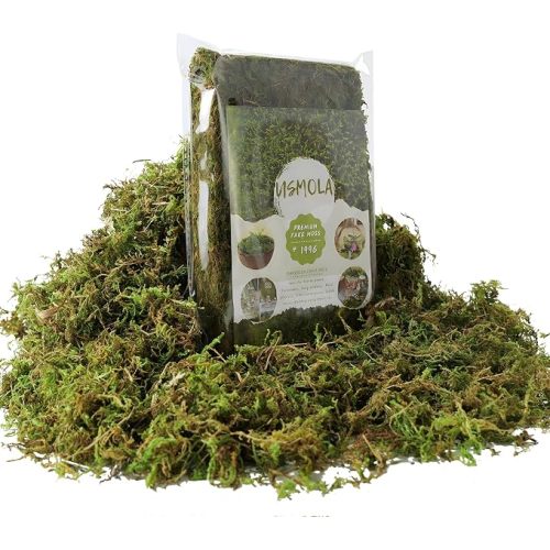 USMOLA Fake Green Moss for Potted Plants, 4OZ Artificial Moss for DIY Crafts, Faux Moss for Table Centerpieces Fairy Garden Decor (Fresh Green 140gr)