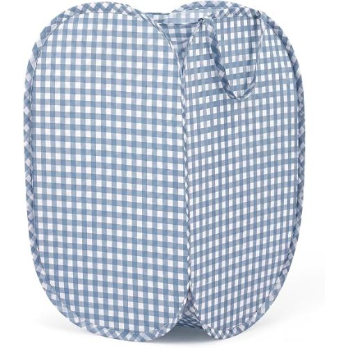 Dusty Blue Pop Up Laundry Hamper, Collapsible Laundry Basket