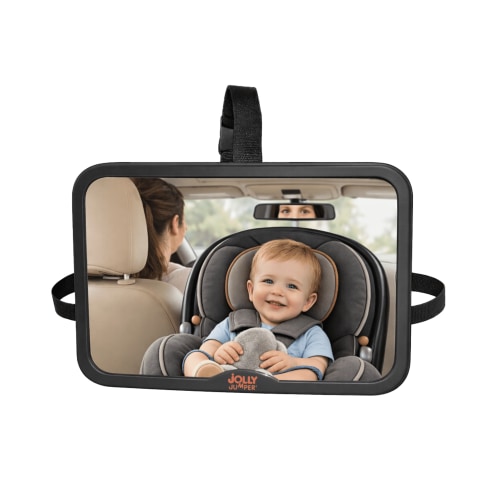 Jolly Jumper Driver’s Baby Mirror 360° View | Shatter-Resistant Convex Rear-Facing Car Seat Mirror | Adjustable Ball-Joint Pivot & Soft-Feel Frame - Walmart.ca
