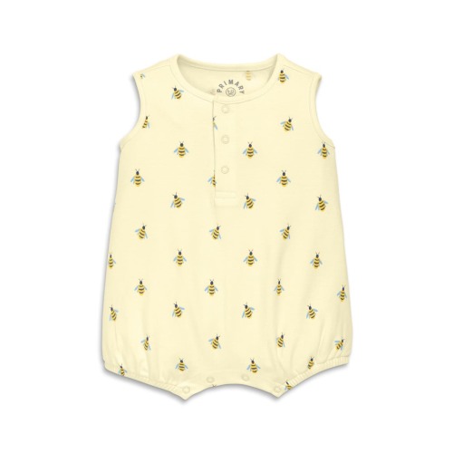 Baby Organic Henley Tank Shortie In Baby Bugs